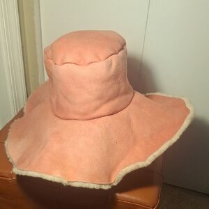 Buckingham Furs Sheepskin Pink Wide-Brim Hat